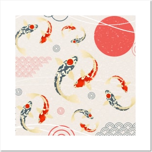 Koi Fish Yin-Yang Abstract Posters and Art